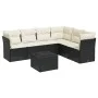 Set de comedor de jardín 7 pzas y cojines ratán sintético negro de , Conjuntos de jardín - Ref: Foro24-3249525, Precio: 418,5...