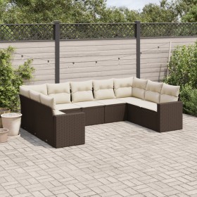 9-piece garden sofa set and brown synthetic rattan cushions by , Modular outdoor sofas - Ref: Foro24-3251740, Price: 623,15 €...