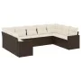 9-piece garden sofa set and brown synthetic rattan cushions by , Modular outdoor sofas - Ref: Foro24-3251740, Price: 615,07 €...