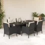 7-piece garden dining set and black synthetic rattan cushions by , Garden sets - Ref: Foro24-3211878, Price: 716,77 €, Discou...