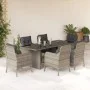 Set comedor jardín 7 pzas y cojines ratán sintético gris claro de , Conjuntos de jardín - Ref: Foro24-3211890, Precio: 786,80...