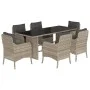 Set comedor jardín 7 pzas y cojines ratán sintético gris claro de , Conjuntos de jardín - Ref: Foro24-3211890, Precio: 786,80...
