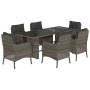 Garden dining set 7 pieces and gray synthetic rattan cushions by , Garden sets - Ref: Foro24-3211884, Price: 821,23 €, Discou...