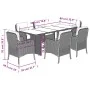 Garden dining set 7 pieces and gray synthetic rattan cushions by , Garden sets - Ref: Foro24-3211884, Price: 806,15 €, Discou...