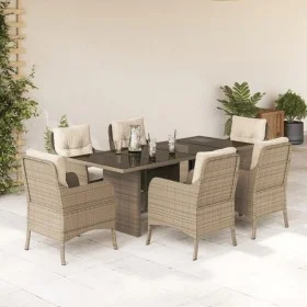 7-piece garden dining set with beige synthetic rattan cushions by , Garden sets - Ref: Foro24-3211886, Price: 811,57 €, Disco...