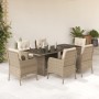 7-piece garden dining set with beige synthetic rattan cushions by , Garden sets - Ref: Foro24-3211886, Price: 815,48 €, Disco...
