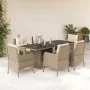 7-piece garden dining set with beige synthetic rattan cushions by , Garden sets - Ref: Foro24-3211886, Price: 819,84 €, Disco...