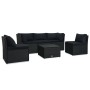4-teiliges Gartenmöbel-Set und schwarze synthetische Rattankissen von vidaXL, Outdoor-Sofas - Ref: Foro24-47811, Preis: 527,6...