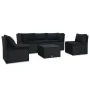 Set de muebles de jardín 4 pzas y cojines ratán sintético negro de vidaXL, Sofás de exterior - Ref: Foro24-47811, Precio: 520...