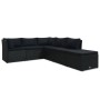 4-teiliges Gartenmöbel-Set und schwarze synthetische Rattankissen von vidaXL, Outdoor-Sofas - Ref: Foro24-47811, Preis: 527,6...