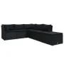 Set de muebles de jardín 4 pzas y cojines ratán sintético negro de vidaXL, Sofás de exterior - Ref: Foro24-47811, Precio: 520...