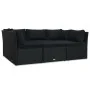 Set de muebles de jardín 4 pzas y cojines ratán sintético negro de vidaXL, Sofás de exterior - Ref: Foro24-47811, Precio: 520...
