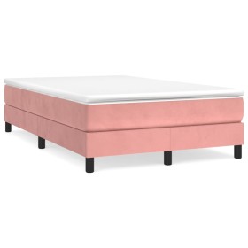 Cama box spring con colchón terciopelo rosa 120x190 cm