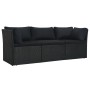 4-teiliges Gartenmöbel-Set und schwarze synthetische Rattankissen von vidaXL, Outdoor-Sofas - Ref: Foro24-47811, Preis: 527,6...