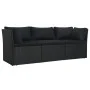 Set de muebles de jardín 4 pzas y cojines ratán sintético negro de vidaXL, Sofás de exterior - Ref: Foro24-47811, Precio: 520...