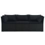 4-teiliges Gartenmöbel-Set und schwarze synthetische Rattankissen von vidaXL, Outdoor-Sofas - Ref: Foro24-47811, Preis: 527,6...