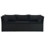 Set de muebles de jardín 4 pzas y cojines ratán sintético negro de vidaXL, Sofás de exterior - Ref: Foro24-47811, Precio: 520...