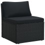 4-teiliges Gartenmöbel-Set und schwarze synthetische Rattankissen von vidaXL, Outdoor-Sofas - Ref: Foro24-47811, Preis: 527,6...