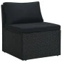 Set de muebles de jardín 4 pzas y cojines ratán sintético negro de vidaXL, Sofás de exterior - Ref: Foro24-47811, Precio: 520...