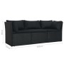 4-teiliges Gartenmöbel-Set und schwarze synthetische Rattankissen von vidaXL, Outdoor-Sofas - Ref: Foro24-47811, Preis: 527,6...