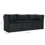 Set de muebles de jardín 4 pzas y cojines ratán sintético negro de vidaXL, Sofás de exterior - Ref: Foro24-47811, Precio: 520...
