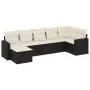 7-teiliges Garten-Essset und schwarze Kissen aus synthetischem Rattan von , Modulare Sofas für den Außenbereich - Ref: Foro24...