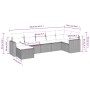 7-teiliges Garten-Essset und schwarze Kissen aus synthetischem Rattan von , Modulare Sofas für den Außenbereich - Ref: Foro24...