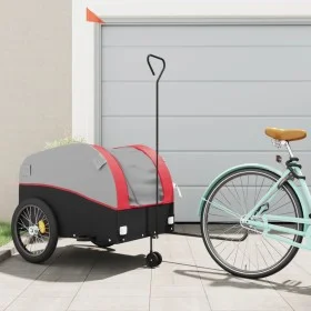 Remolque para bicicleta hierro negro y rojo 45 kg de , Remolques para bicicletas - Ref: Foro24-94153, Precio: 101,72 €, Descu...