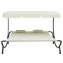Outdoor-Liege mit cremeweißem Baldachin und Kissen von vidaXL, Betten im Freien - Ref: Foro24-48068, Preis: 118,19 €, Rabatt: %