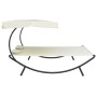 Outdoor-Liege mit cremeweißem Baldachin und Kissen von vidaXL, Betten im Freien - Ref: Foro24-48068, Preis: 119,19 €, Rabatt: %