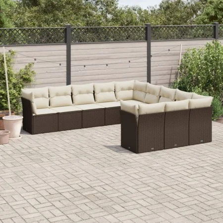 Garden sofa set 11 pieces with brown synthetic rattan cushions by , Garden sets - Ref: Foro24-3218413, Price: 717,58 €, Disco...