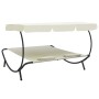 Outdoor-Liege mit cremeweißem Baldachin und Kissen von vidaXL, Betten im Freien - Ref: Foro24-48068, Preis: 119,19 €, Rabatt: %