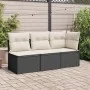 Garden sofa without armrests with black PE rattan cushions by , Outdoor sofas - Ref: Foro24-366011, Price: 58,06 €, Discount: %