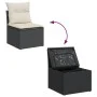 Garden sofa without armrests with black PE rattan cushions by , Outdoor sofas - Ref: Foro24-366011, Price: 58,06 €, Discount: %