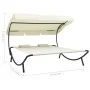 Outdoor-Liege mit cremeweißem Baldachin und Kissen von vidaXL, Betten im Freien - Ref: Foro24-48068, Preis: 118,19 €, Rabatt: %