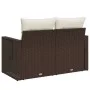 Garden sofa with cushions 2 seater brown synthetic rattan by , Outdoor sofas - Ref: Foro24-366210, Price: 166,05 €, Discount: %