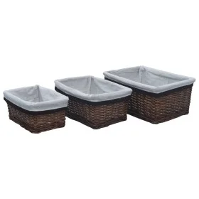 Stackable basket set 3 pieces natural brown willow by vidaXL, Storage baskets - Ref: Foro24-286977, Price: 39,35 €, Discount: %