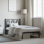 Estructura de cama con cabecero metal negro 90x200 cm de , Camas y somieres - Ref: Foro24-374234, Precio: 74,78 €