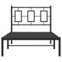 Estructura de cama con cabecero metal negro 90x200 cm de , Camas y somieres - Ref: Foro24-374234, Precio: 74,78 €