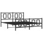 Black metal headboard and footboard bed frame 160x200 cm by , Beds and slatted bases - Ref: Foro24-374262, Price: 168,87 €, D...