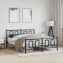 Black metal headboard and footboard bed frame 160x200 cm by , Beds and slatted bases - Ref: Foro24-374262, Price: 168,87 €, D...