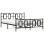 Estructura de cama cabecero y estribo metal negro 160x200 cm de , Camas y somieres - Ref: Foro24-374262, Precio: 168,73 €, De...