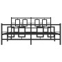 Black metal headboard and footboard bed frame 160x200 cm by , Beds and slatted bases - Ref: Foro24-374262, Price: 168,87 €, D...