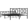 Estructura de cama cabecero y estribo metal negro 160x200 cm de , Camas y somieres - Ref: Foro24-374262, Precio: 165,65 €, De...