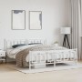 Bettgestell aus Metall mit Kopfteil und weißem Fußteil 180x200 cm von , Betten und Lattenroste - Ref: Foro24-374312, Preis: 1...