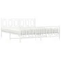 Metal bed frame with headboard and white footboard 180x200 cm by , Beds and slatted bases - Ref: Foro24-374312, Price: 146,01...