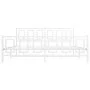 Metal bed frame with headboard and white footboard 180x200 cm by , Beds and slatted bases - Ref: Foro24-374312, Price: 146,01...