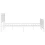 Metal bed frame with headboard and white footboard 180x200 cm by , Beds and slatted bases - Ref: Foro24-374312, Price: 146,01...