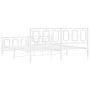 Metal bed frame with headboard and white footboard 180x200 cm by , Beds and slatted bases - Ref: Foro24-374312, Price: 146,01...