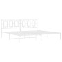 Bettgestell aus weißem Metall mit Kopfteil 200x200 cm von , Betten und Lattenroste - Ref: Foro24-374297, Preis: 124,12 €, Rab...